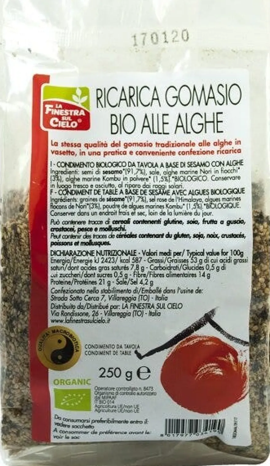 GOMASIO ALGHE RIC 250G BIO