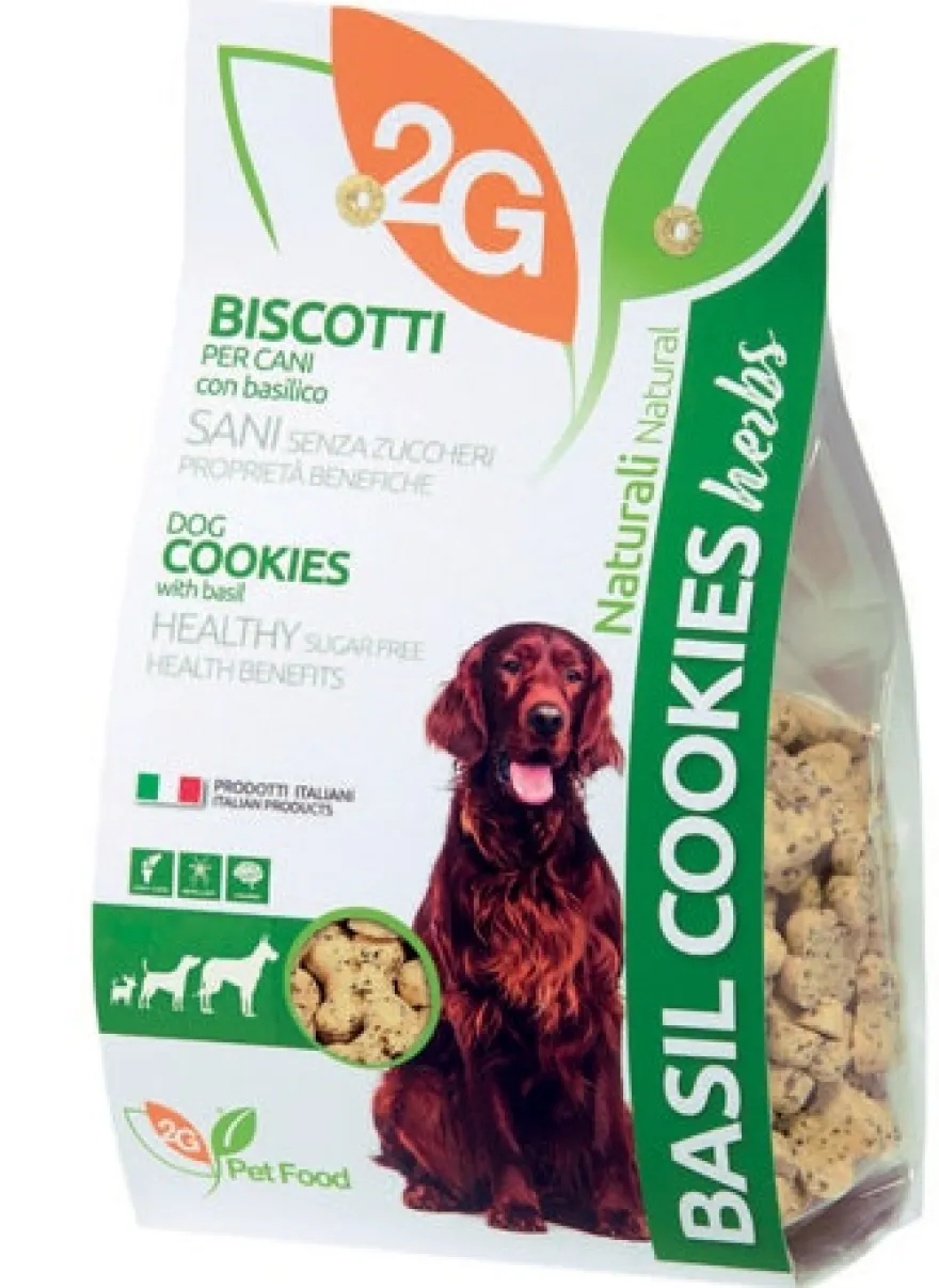 2G Pet Food Basil Cookies Biscotti Al Basilico Per Cani Sacco 350g
