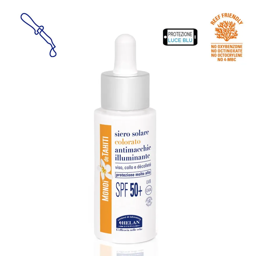 Helan Monoi De Tahiti Siero Solare Colorato Antimacchie Illuminante 30ml SPF50+