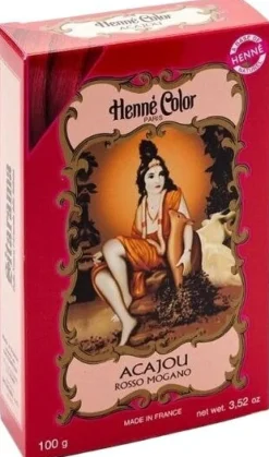 Henne Color Polvere Henne Acajou Rosso Mogano 100g
