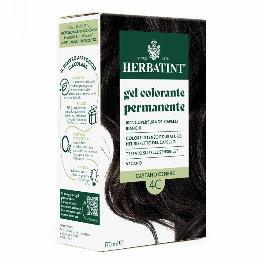 Herbatint Gel Colorante Permanente 4C Castano Cenere 170ml