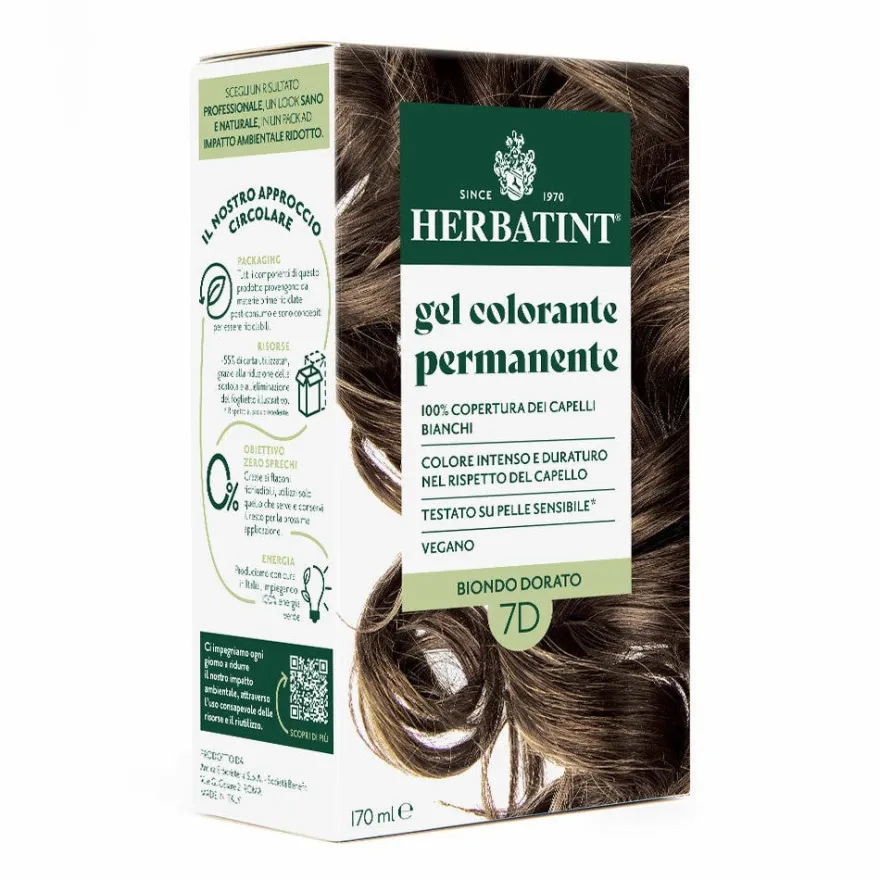 Herbatint Gel Colorante Permanente 7D Biondo Dorato 170ml