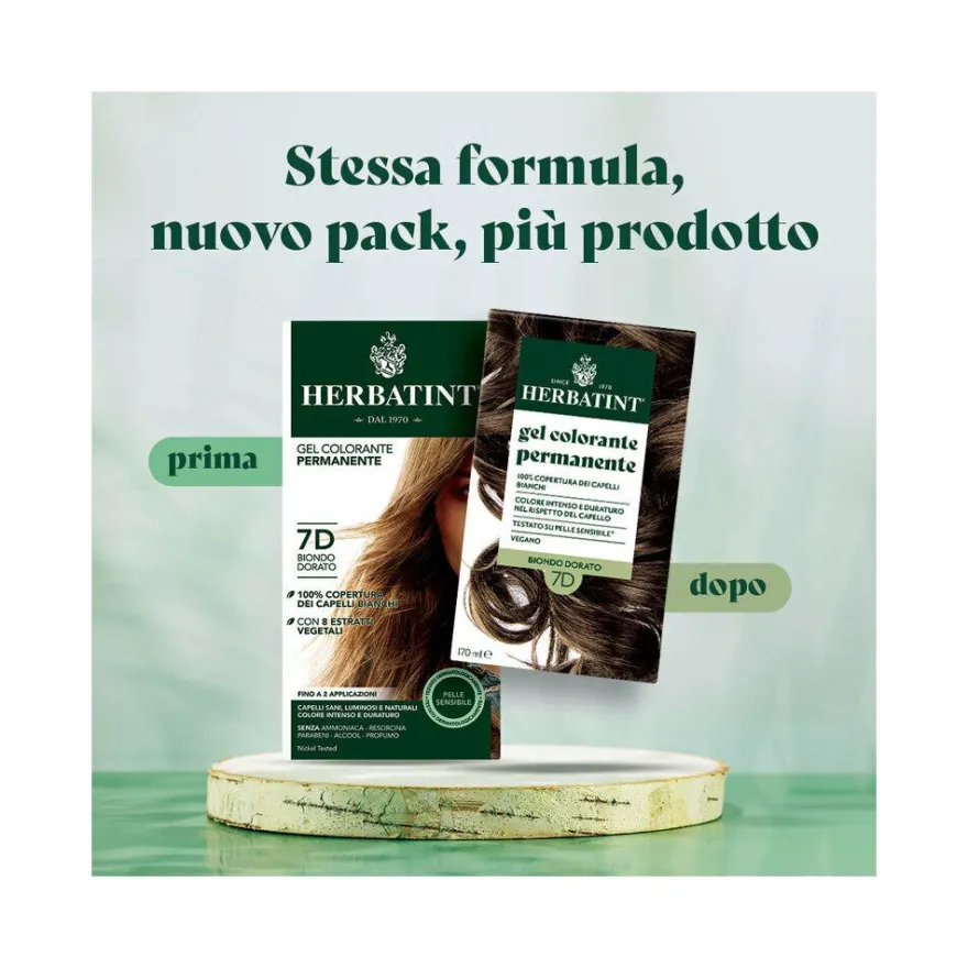 Herbatint Gel Colorante Permanente 7D Biondo Dorato 170ml