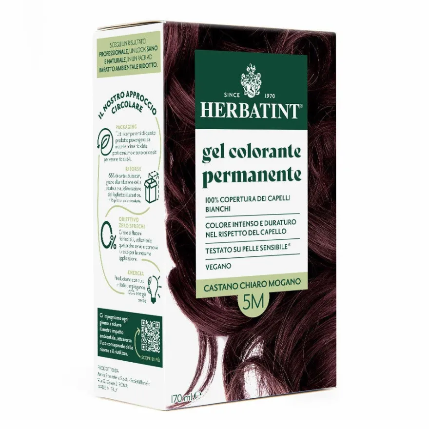 Herbatint Gel Colorante Permanente 5M Castano Chiaro Mogano 170ml