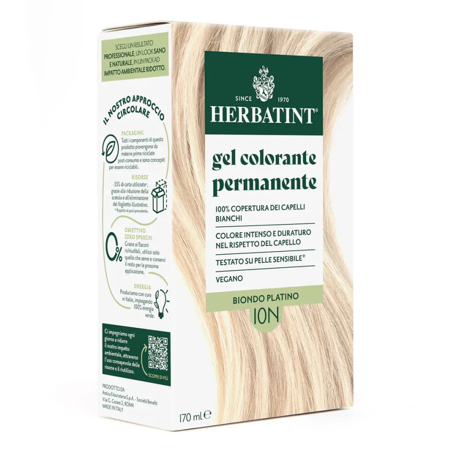 Herbatint Tinta Capelli Gel Permanente 10n Biondo Platino 170 ml