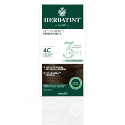Herbatint Tintura Per Capelli Gel Permanente 4C Castano Cenere 3 Dosi 300ml