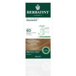 Herbatint Tintura Per Capelli Gel Permanente 8D Biondo Chiaro Dorato 3 Dosi 300ml