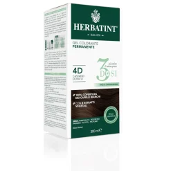 Herbatint Tintura Per Capelli Gel Permanente 4D Castano Dorato 3 Dosi 300ml