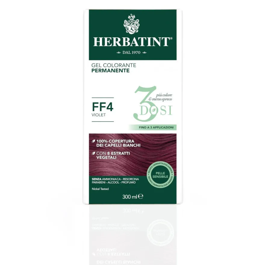 Herbatint Tintura Per Capelli Gel Permanente FF4 Violet 3 Dosi 300ml