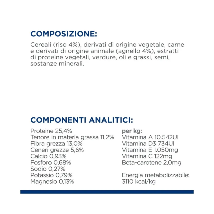 Hill's Prescription Diet Metabolic Cibo Secco Con Agnello Cani Adulti Sacco 12kg