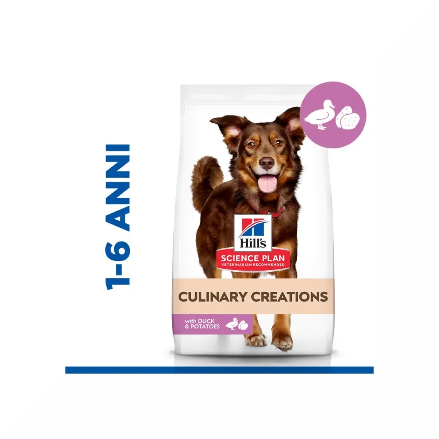 Hill's Science Plan Culinary Creations Adult Crocchette Con Anatra E Patate Per Cani Taglia Media Sacco 2,5 Kg