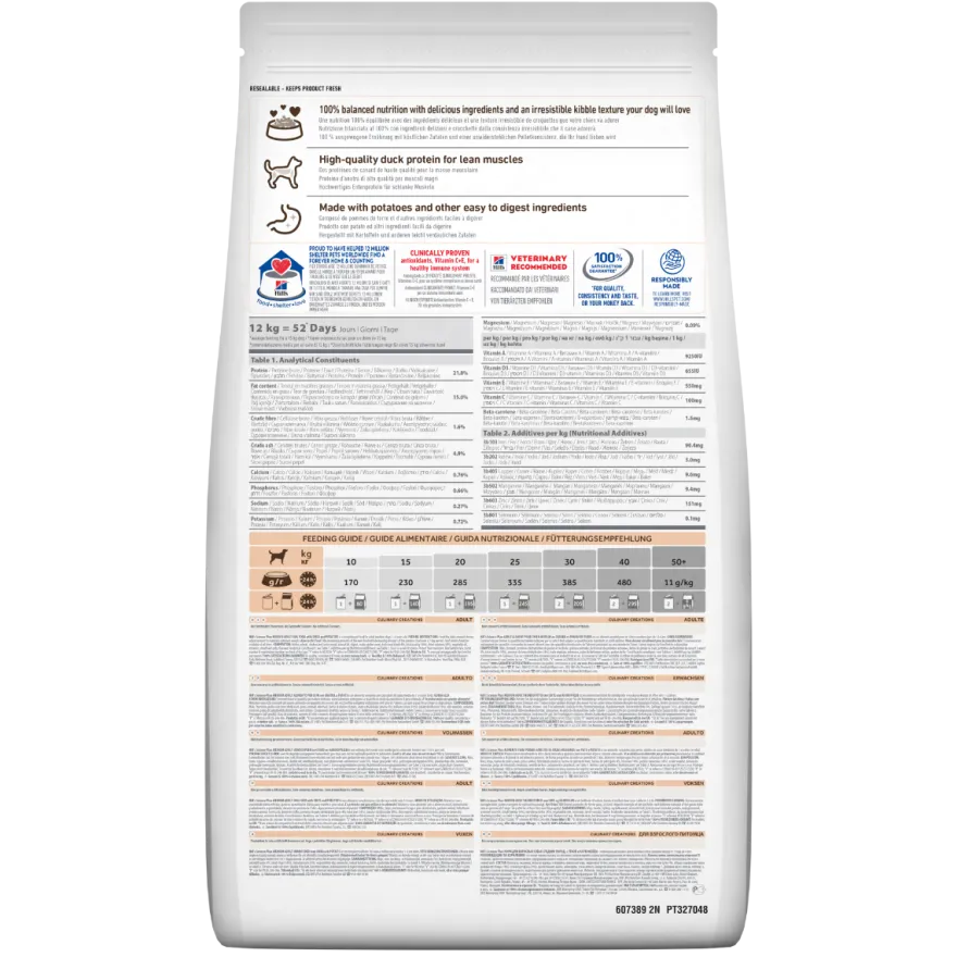 Hill's Science Plan Culinary Creations Adult Crocchette Con Anatra E Patate Per Cani Taglia Media Sacco 2,5 Kg