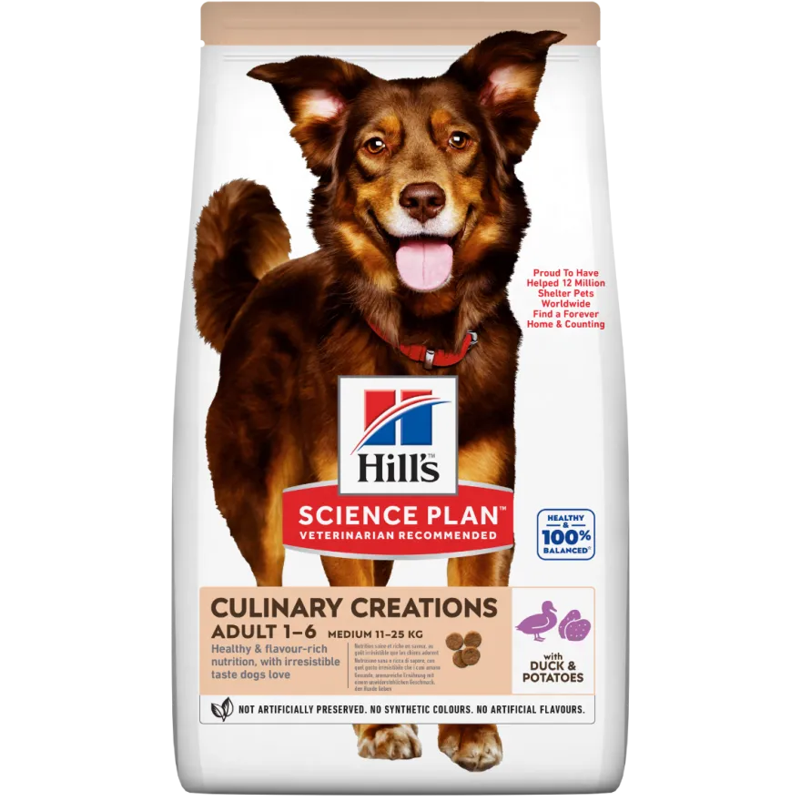 Hill's Science Plan Culinary Creations Adult Crocchette Con Anatra E Patate Per Cani Taglia Media Sacco 2,5 Kg