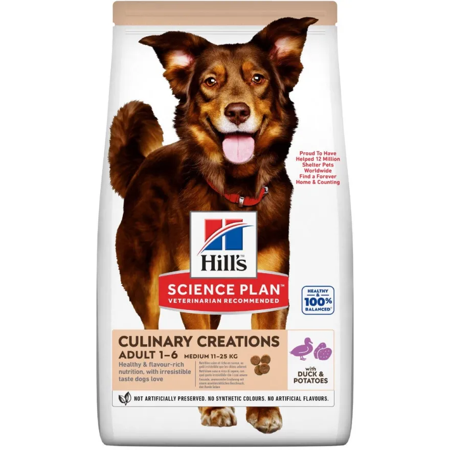 Hill's Science Plan Culinary Creations Adult Crocchette Con Anatra E Patate Per Cani Taglia Media Sacco 2,5 Kg