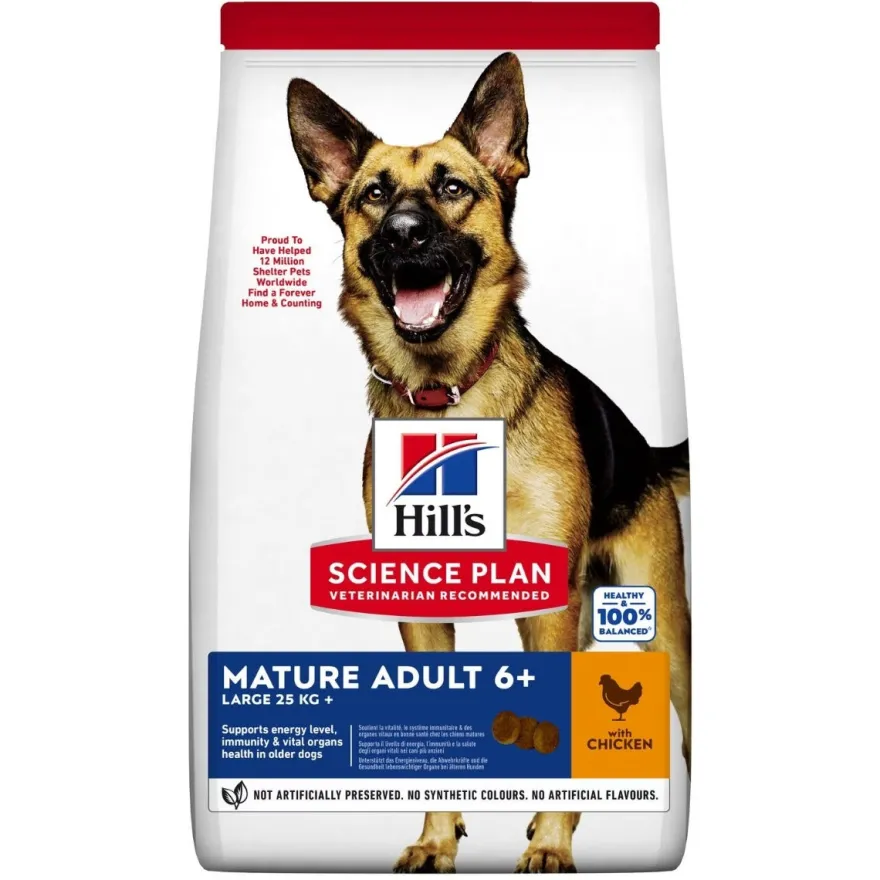 Hill's Science Plan Large Breed Mature Adult Cibo Secco Con Pollo Cani Adulti 6+ Taglia Grande Sacco 12kg