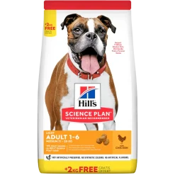Hill's Science Plan Light Adult Crocchette Con Pollo Per Cani Taglia Media Sacco 14 Kg