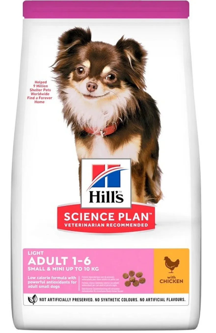 Hill's Science Plan Light Small & Mini Adult Con Pollo Cibo Secco Per Cani 1,5kg