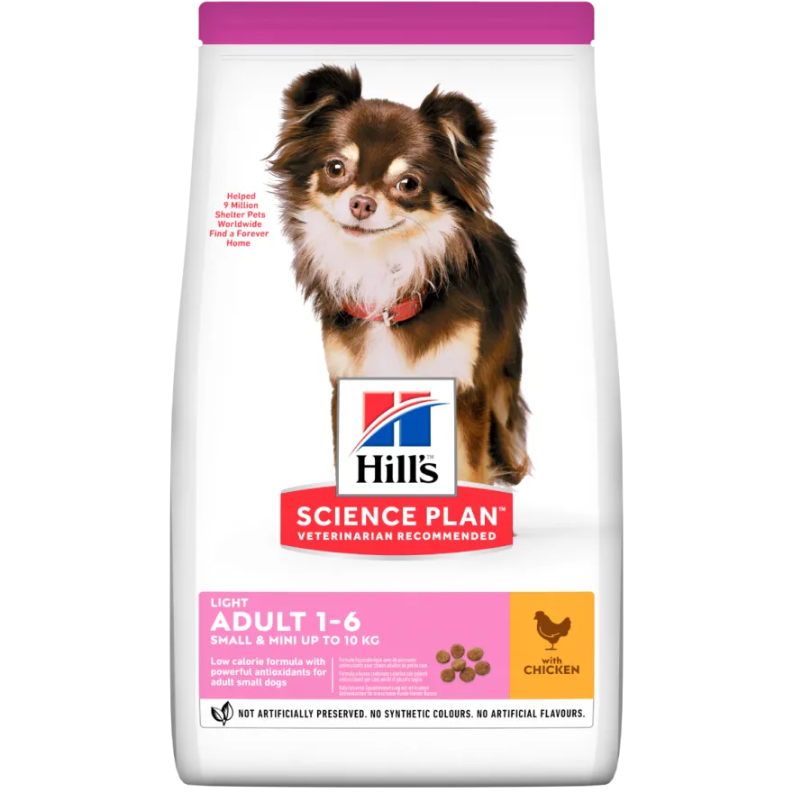Hill's Science Plan Light Small & Mini Adult Crocchette Con Pollo Per Cani Sacco 6 Kg