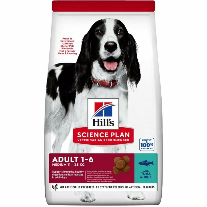 Hill's Science Plan Medium Adult Cibo Secco Con Tonno E Riso Cani Adulti Taglia Media Sacco 12kg