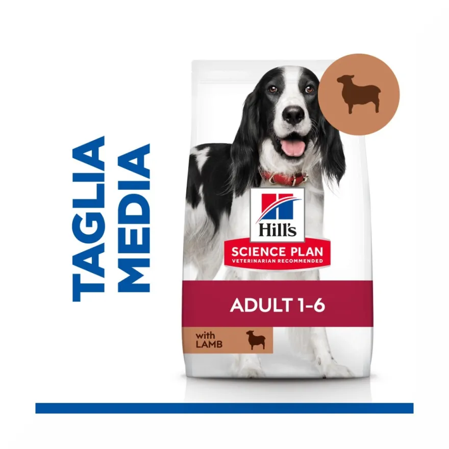 Hill's Science Plan Medium Adult Crocchette con Agnello e Riso per Cani Sacco 14 Kg