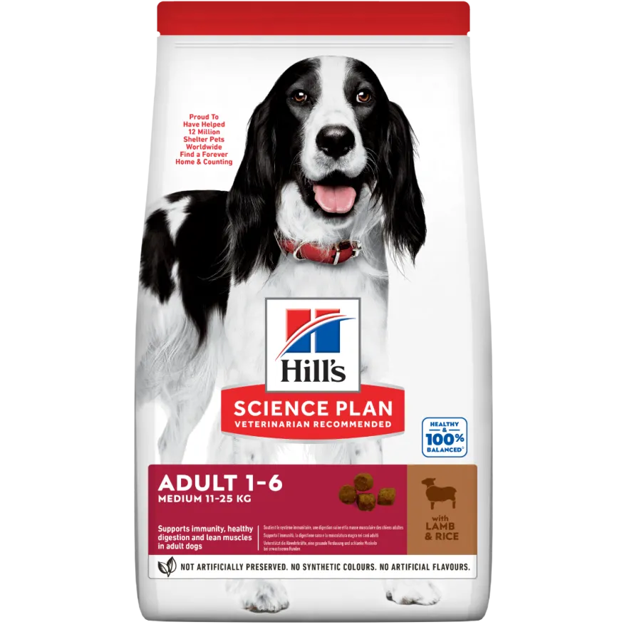 Hill's Science Plan Medium Adult Crocchette con Agnello e Riso per Cani Sacco 14 Kg