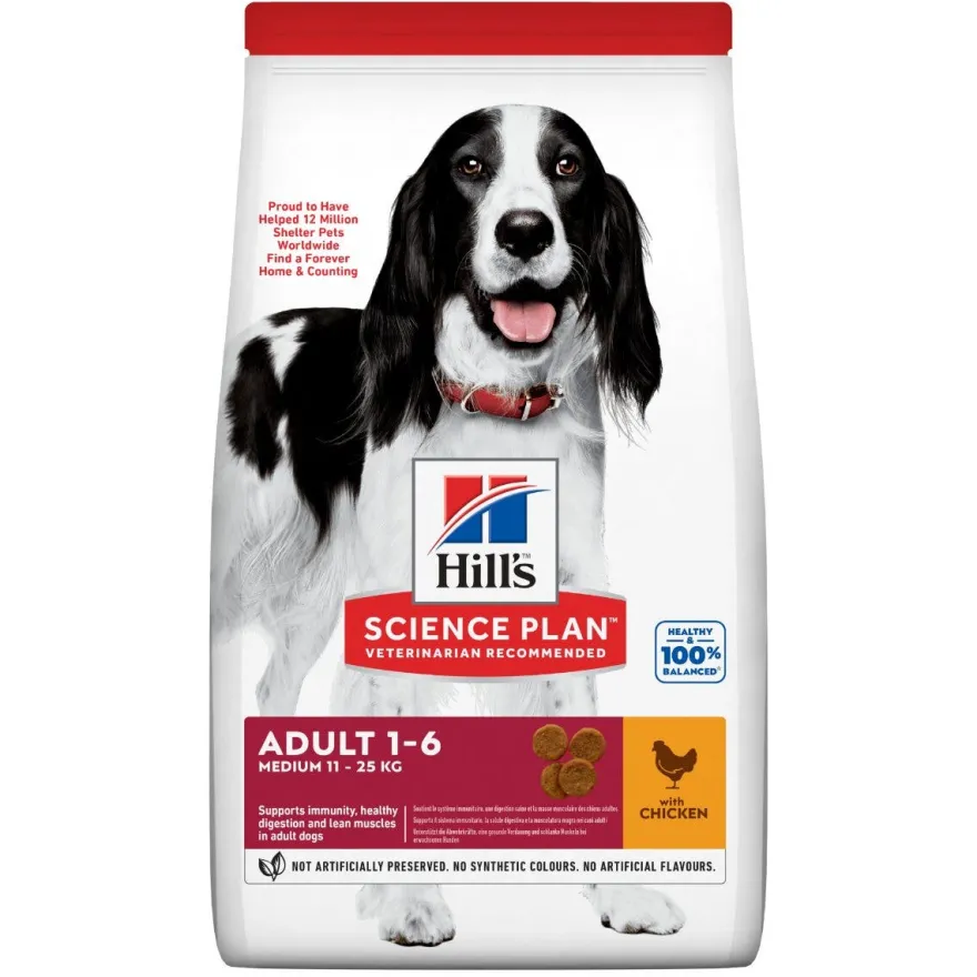 Hill's Science Plan Medium Adult Crocchette con Pollo Per Cani Sacco 14 Kg