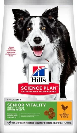 Hill's Science Plan Medium Mature Adult 7+ Youthful Vitality Con Pollo E Riso Cibo Secco Per Cani 2,5kg