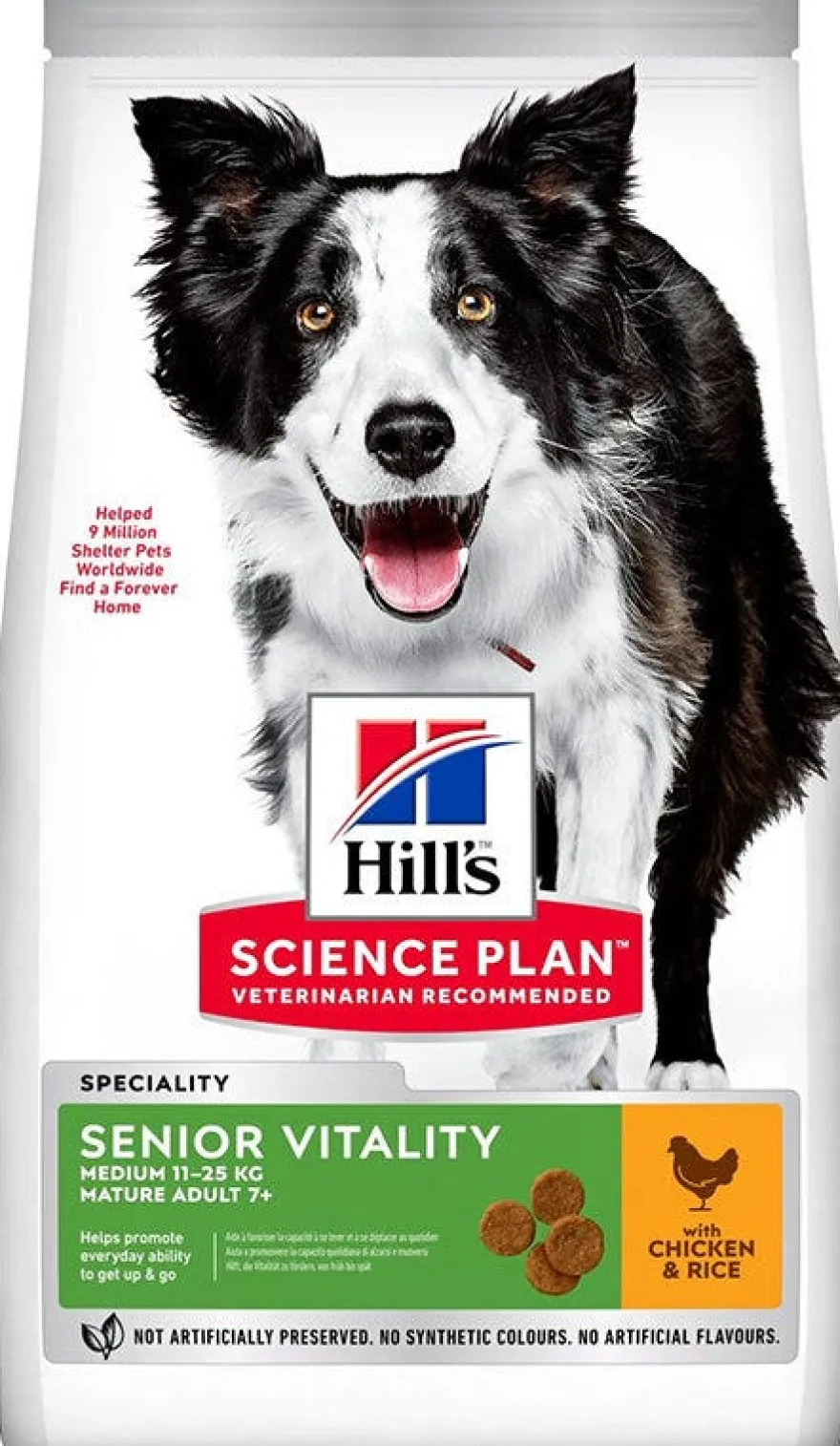 Hill's Science Plan Medium Mature Adult 7+ Youthful Vitality Con Pollo E Riso Cibo Secco Per Cani 2,5kg