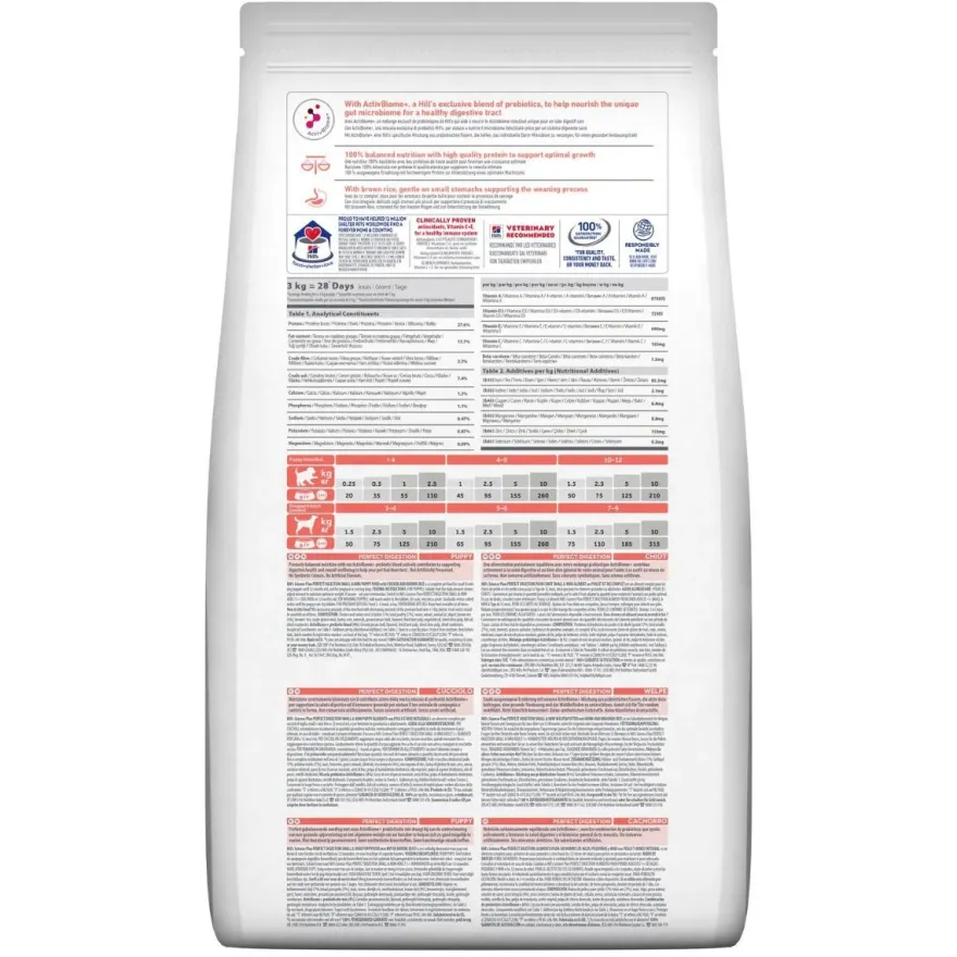 Hill's Science Plan Perfect Digestion Crocchette Pollo E Riso Integrale Per Cani Cuccioli Taglia Small Sacco 1,5 Kg