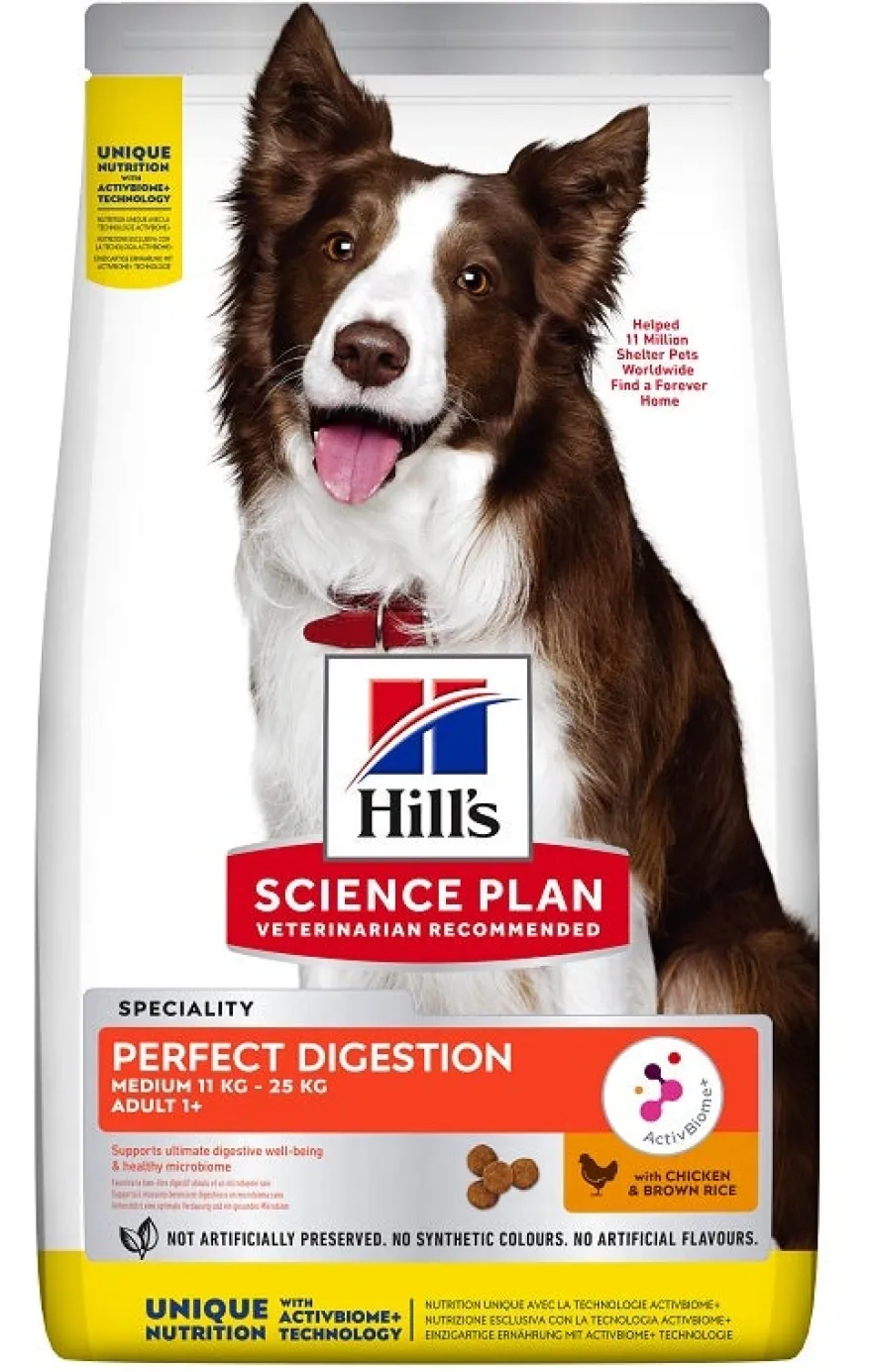 Hill's Science Plan Perfect Digestion Medium 11 Kg - 25 Kg Adult 1+ Chicken & Brown Rice 2,5kg