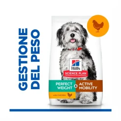 Hill's Science Plan Perfect Weight & Active Mobility Adult Crocchette Con Pollo Per Cani Taglia Media Sacco 2,5 Kg