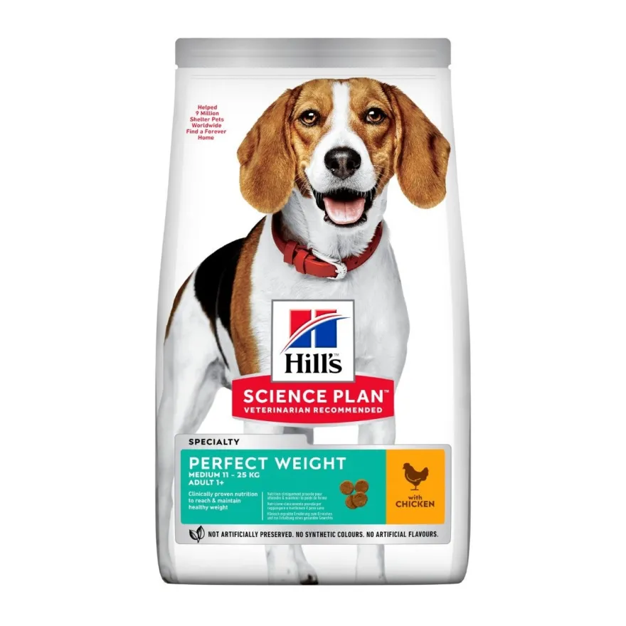 Hill's Science Plan Perfect Weight Crocchette Pollo Per Cani Taglia Media Sacco 12kg