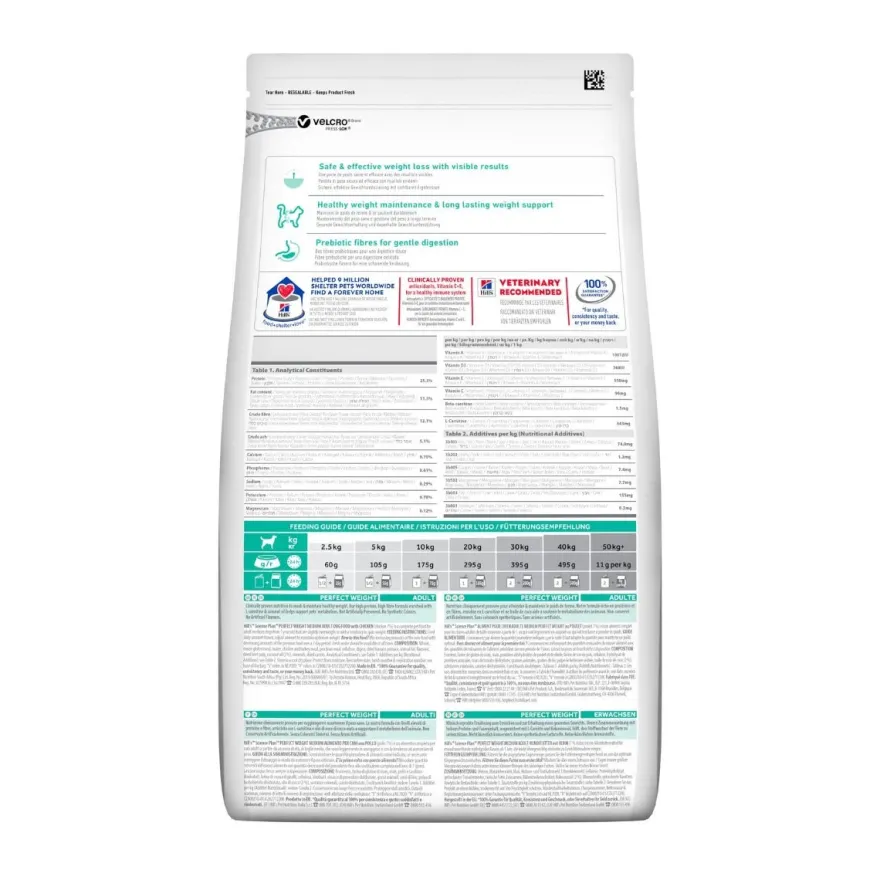 Hill's Science Plan Perfect Weight Crocchette Pollo Per Cani Taglia Media Sacco 12kg