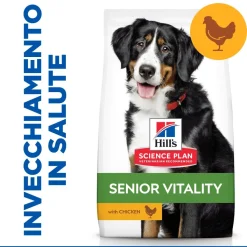 Hill's Science Plan Senior Vitality Mature Adult 6+ Crocchette Con Pollo E Riso Per Cani Taglia Grande 12Kg