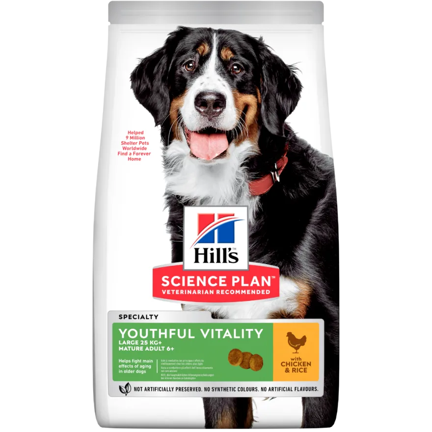 Hill's Science Plan Senior Vitality Mature Adult 6+ Crocchette Con Pollo E Riso Per Cani Taglia Grande 12Kg