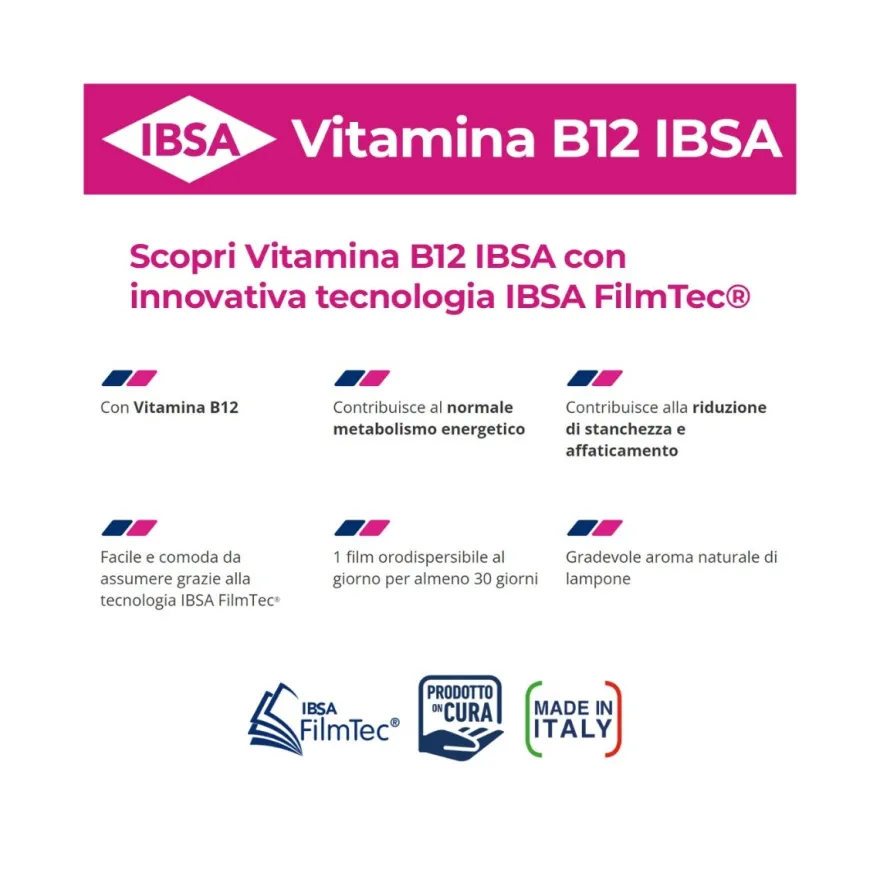 Ibsa Vitamina B12 30 Film Orali: Integratore Energetico Quotidiano