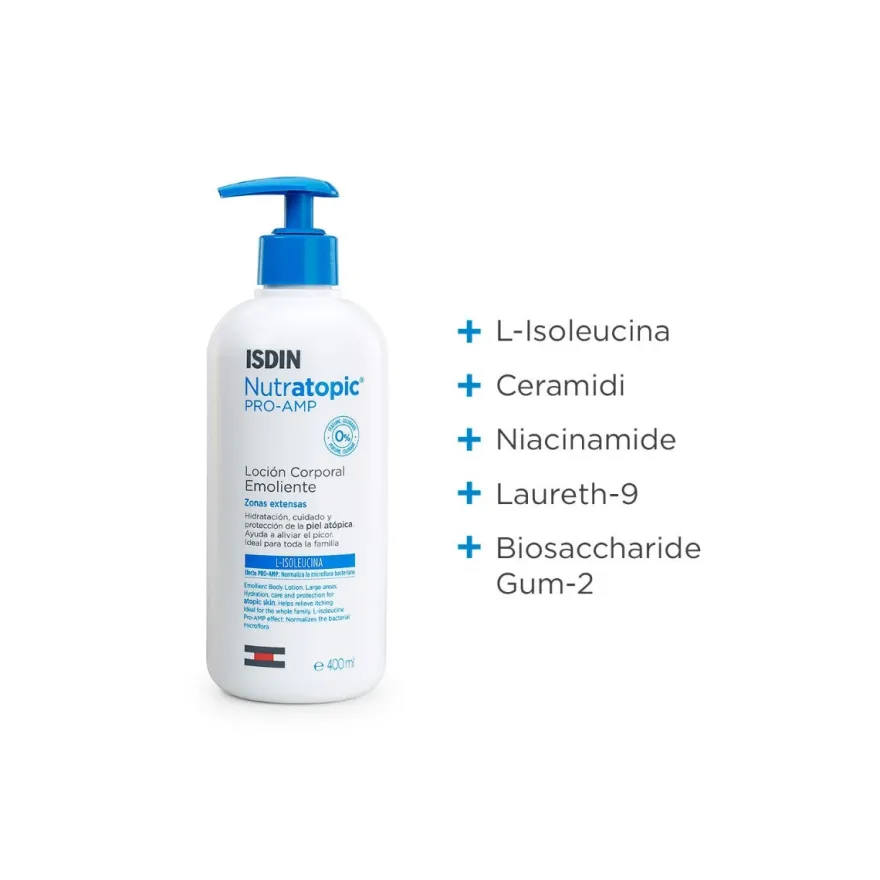 Isdin Nutratopic PRO-AMP Lozione Emolliente Pelle Atopica 400ml