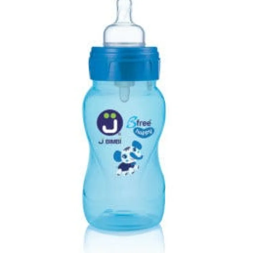 J Bimbi B Free Me Blu Biberon Polipropilene Tettarella Silicone 260ml 0 Mesi+