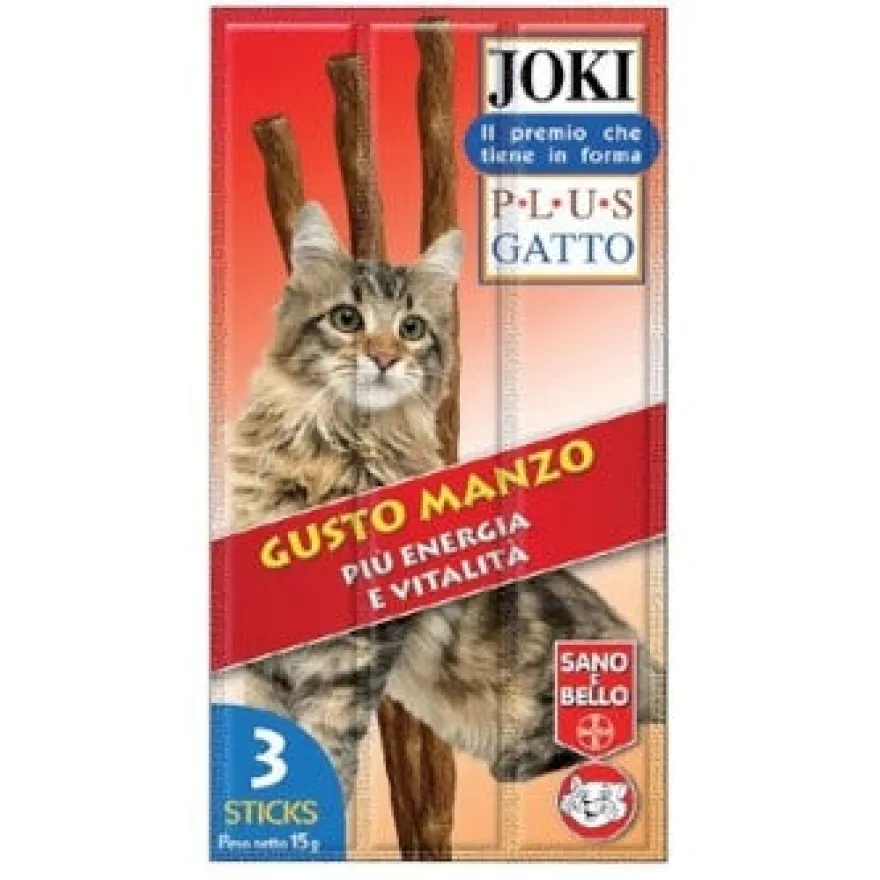 Joki Plus Bastoncino Con Manzo Gatti Adulti 3x5g