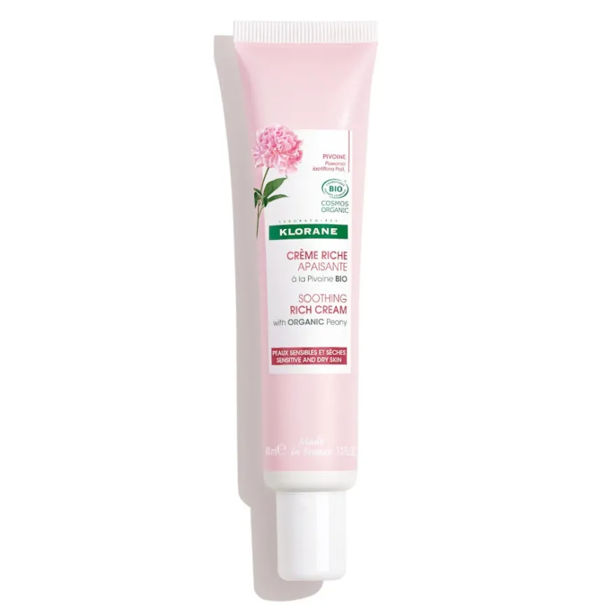 Klorane Crema Ricca Lenitiva alla Peonia Bio Pelle Sensibile/Secca 40ml