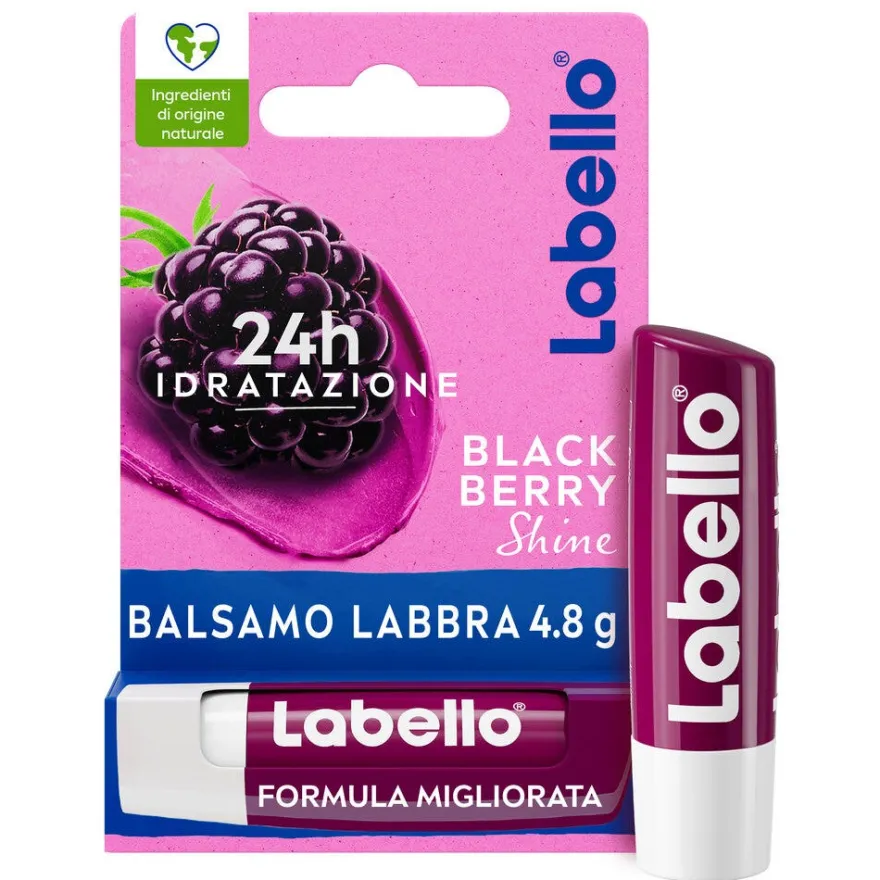 Labello Blackberry Shine Burrocacao Labbra Colorato E Idratante All'aroma Di Mora 4,8g