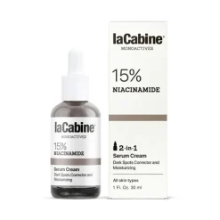 LaCabine 15% Niacinamide Tecnologia 2 in 1 Siero+Crema Viso Idratante Anti-Macchie 30ml