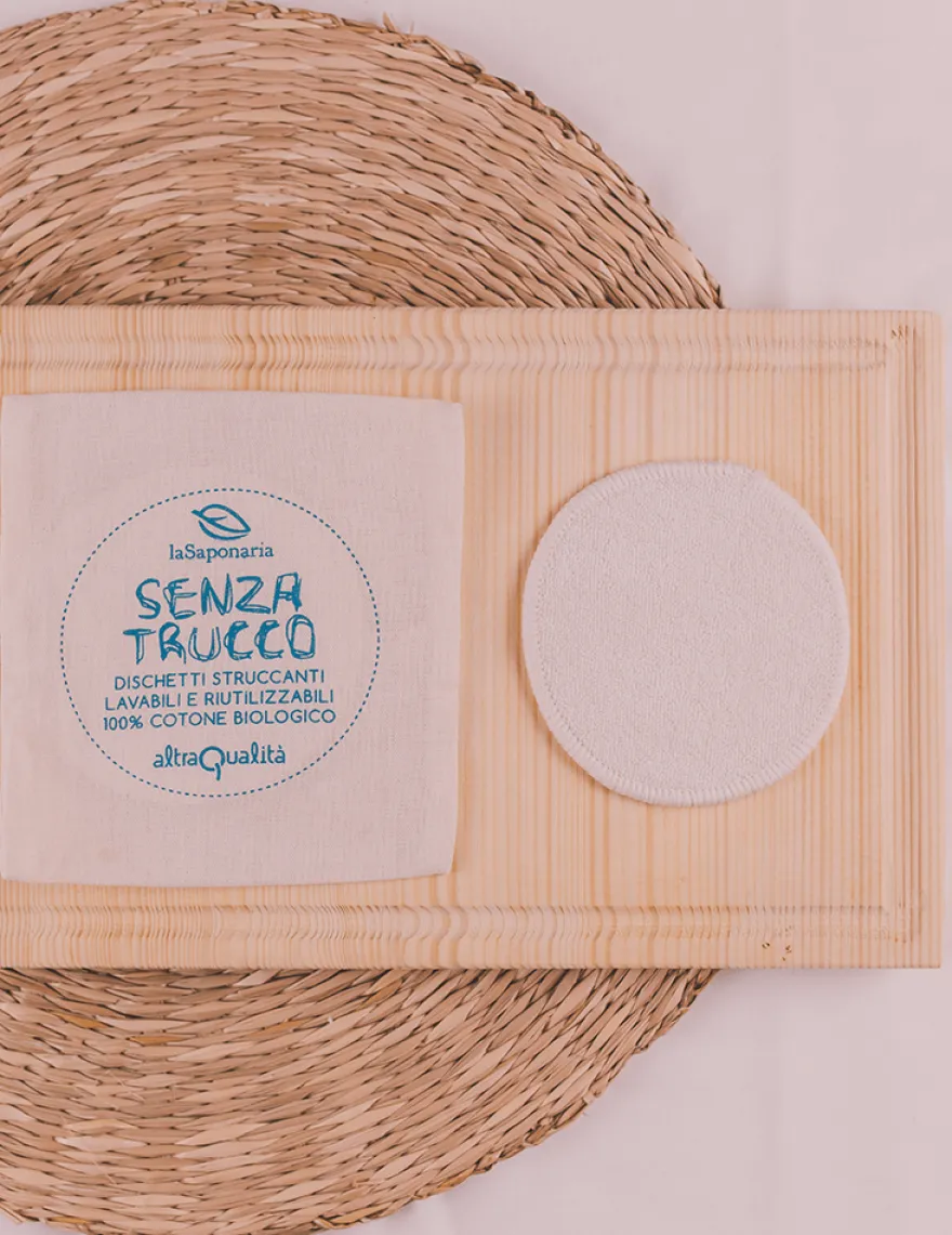 La Saponaria Set Dischetti Struccanti Cotone Biologico Fair Trade 3 Pezzi