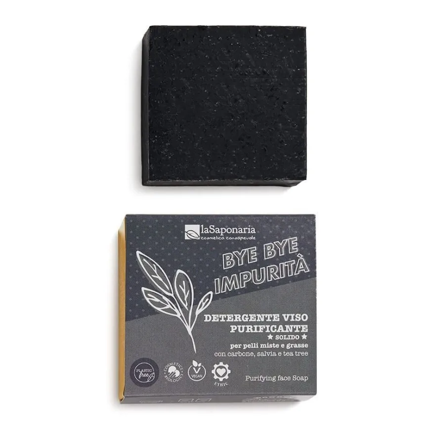 La Saponaria Wonder Pop Detergente Viso Solido Purificante Bye Bye Impurità 70g