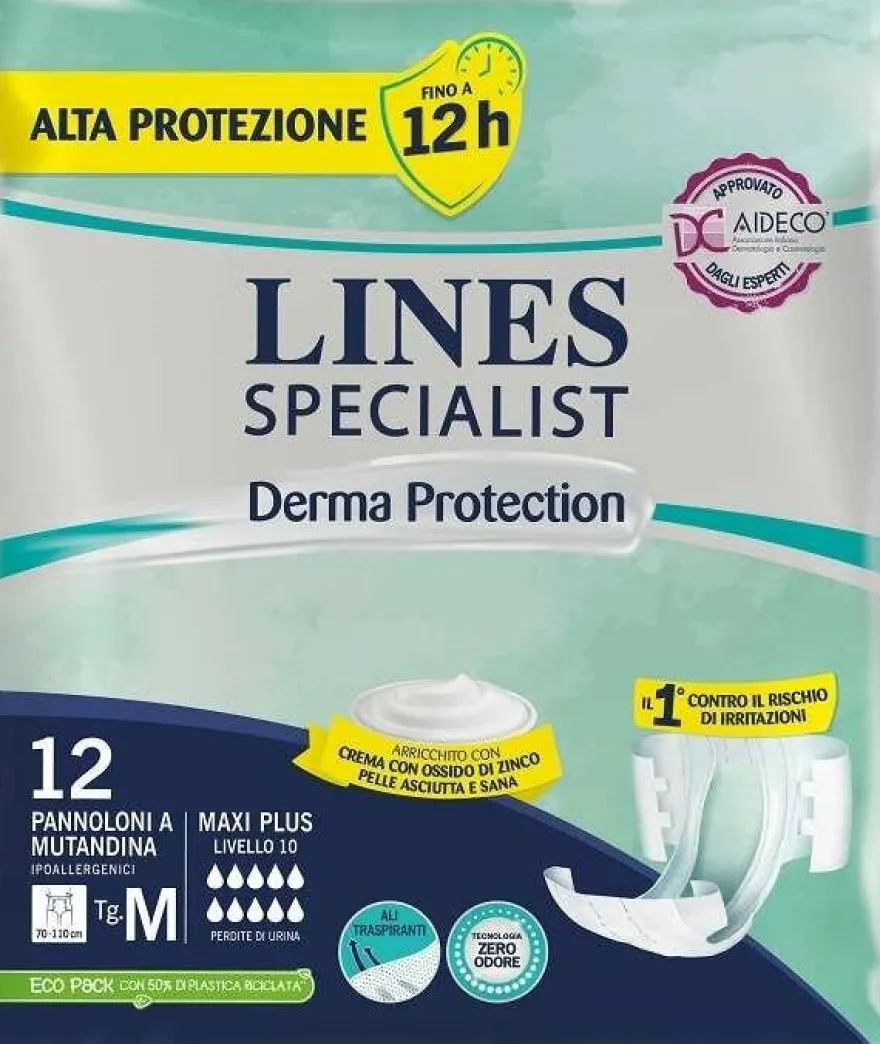 Lines Specialist Derma Protection Pannolone A Mutandina Taglia M 12 Pezzi