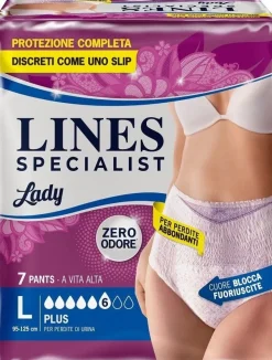 Lines Specialist Lady Pants Plus Mutandina Incontinenza Taglia L 7 Pezzi