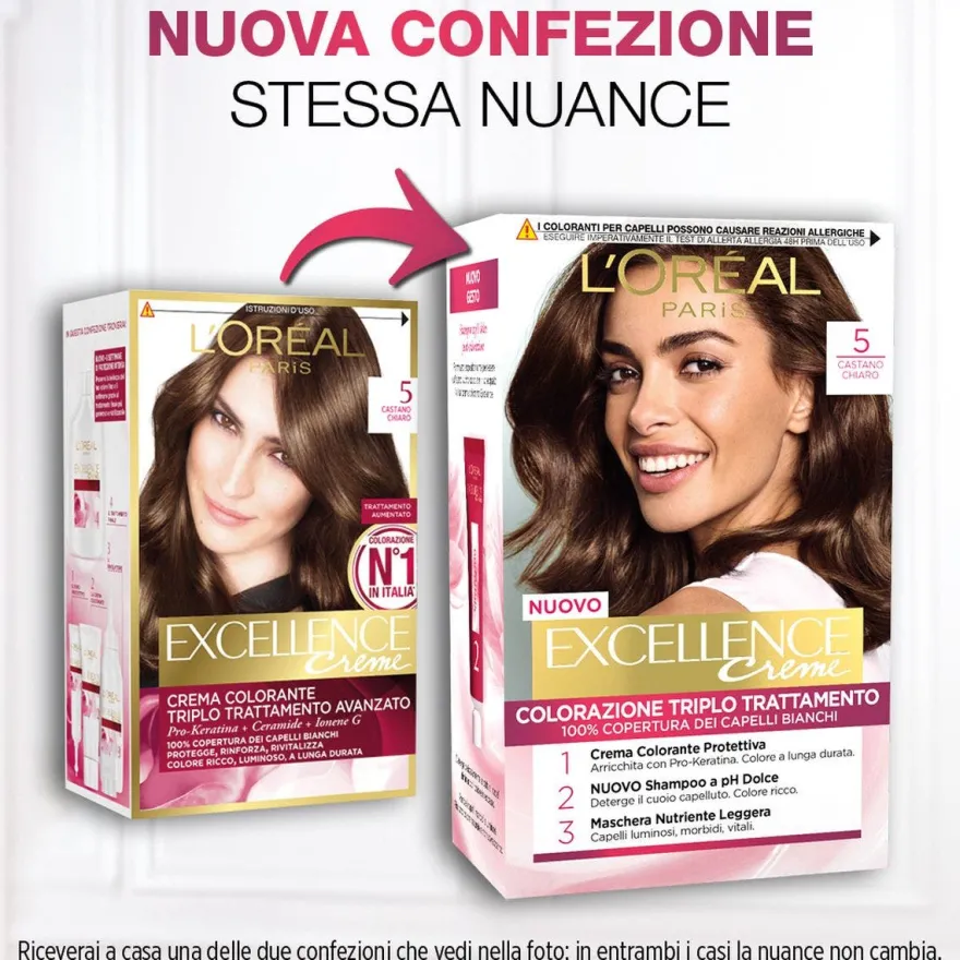 L'Oréal Paris Excellence Tinta Capelli 5 Castano Chiaro 1 Pezzo