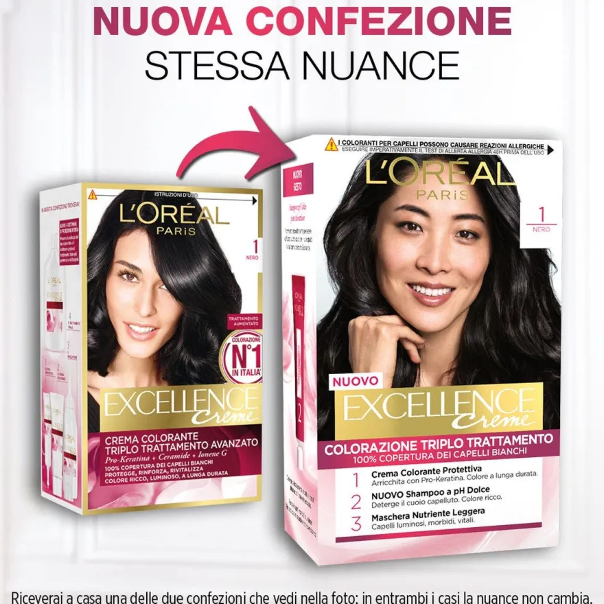 L'Oréal Paris Excellence Tinta Capelli 1 Nero 1 Pezzo