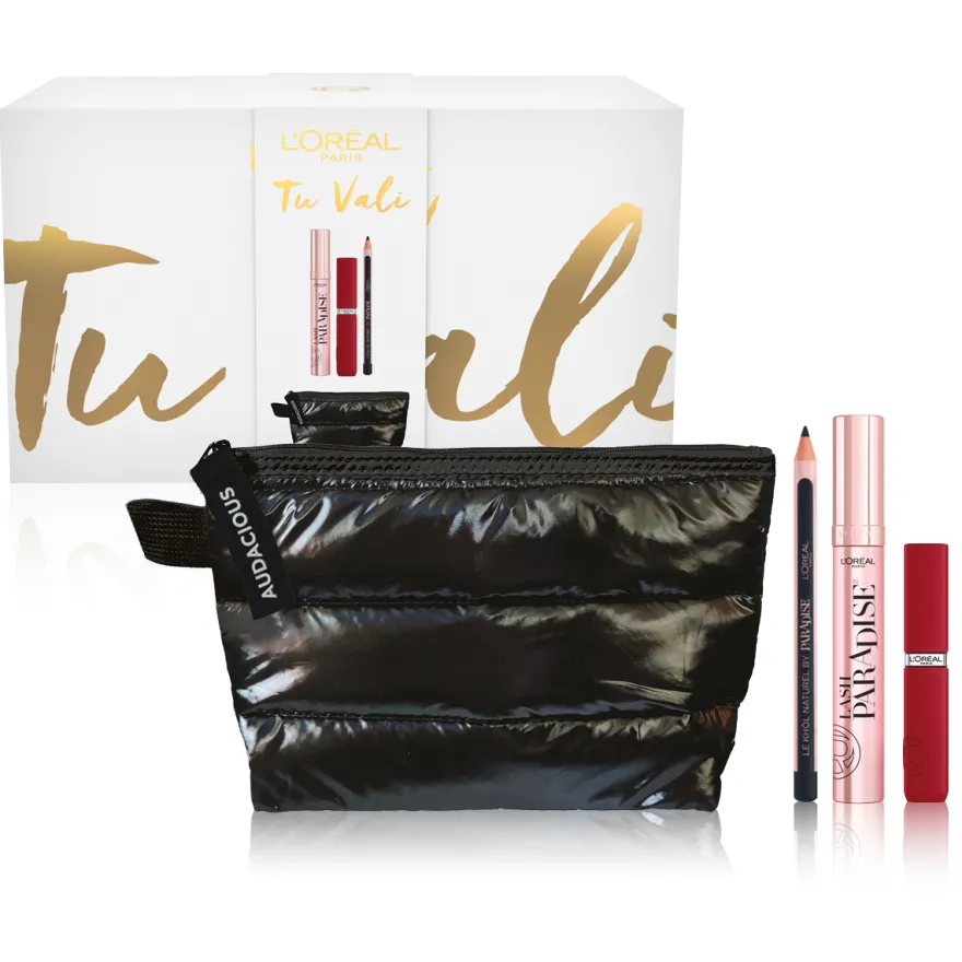 L'Oréal Paris Self Confidence Box Mascara Lash Paradise+Rossetto Matte Resistance+Matita Occhi+Beauty Nero