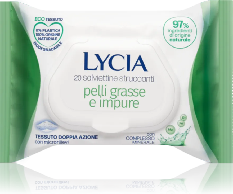 Lycia 20 Salviette Struccanti Pelli Grasse E Impure